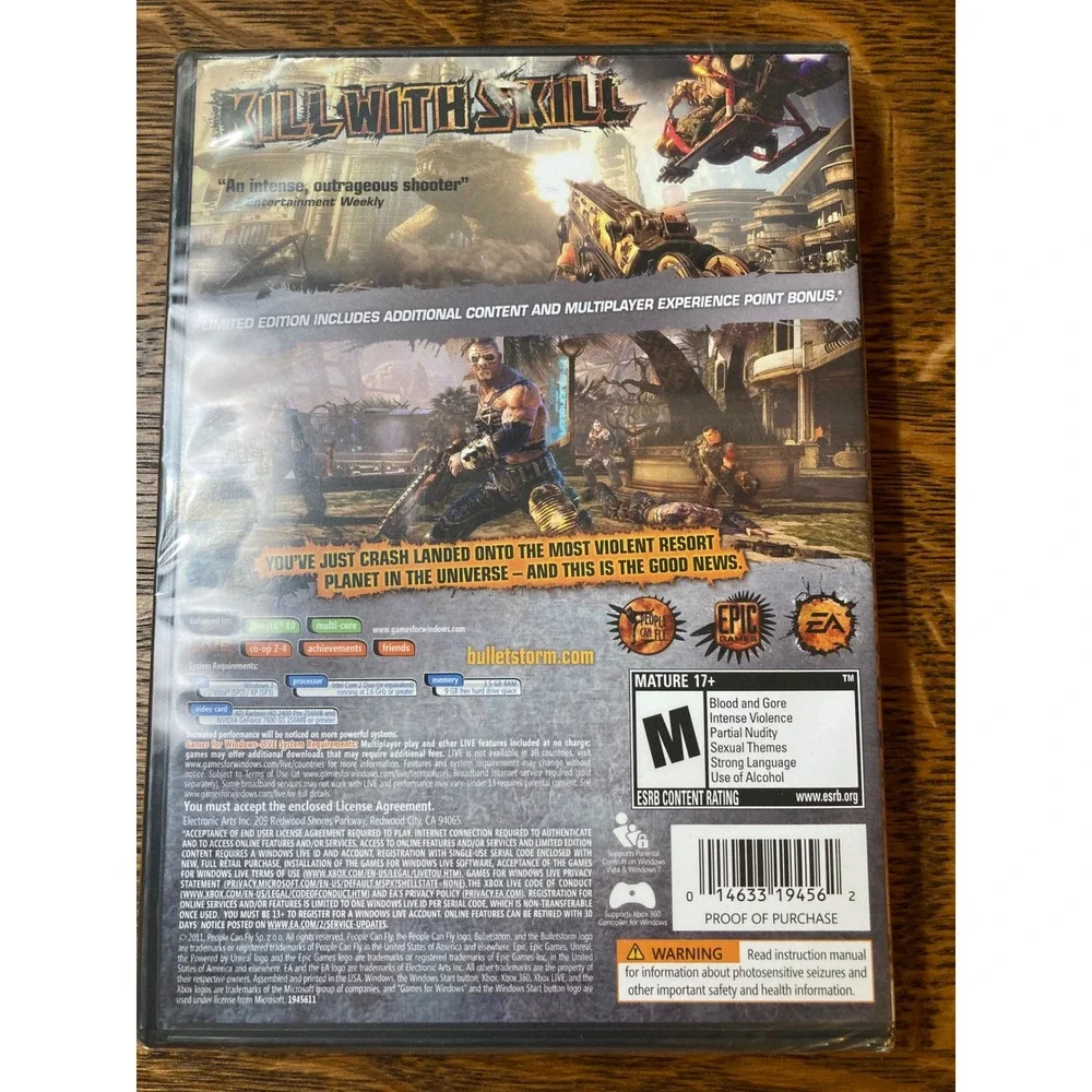 Bulletstorm Limited Edition PC Games for Windows Live EA Epic Games New Sealed